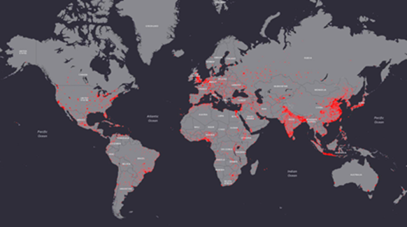 图3  世界人口汇聚圈层图